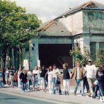 Protesters at the street rally in June 2005 opposing the plan to redevelop the sea baths in Dún Laoghaire, Co Dublin. Photo Gillian Mills/Inshore Ireland