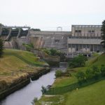 Kathleen Falls Dam with tail race and outflow pipe from hatchery. Photo Brendan Connolly