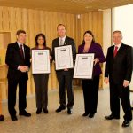 Dr Peter Heffernan, MI; Commissioner Maria Damanaki; Minister Simon Coveney; Commissioner Maire Geoghegan-Quinn and Jim Fennell, MI.
