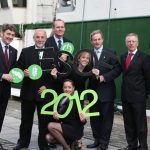 Dr Peter Heffernan; David Fahy, ESOF; Minister Simon Coveney; Ciara Backwell, An Taoiseach Enda Kenny; Jim Fennell, and Lydie Dieval