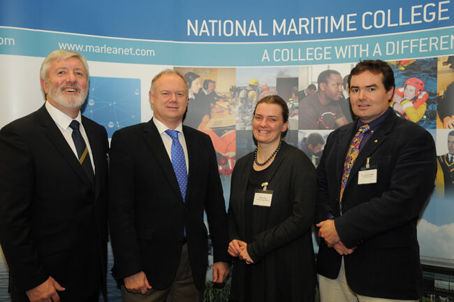 Capt Michael McCarthy, Port of Cork; Capt Bill Kavanagh, NMCI; Alison Kay, Trinity College Dublin and Dr Trevor Dobbins, High Speed Craft, UK