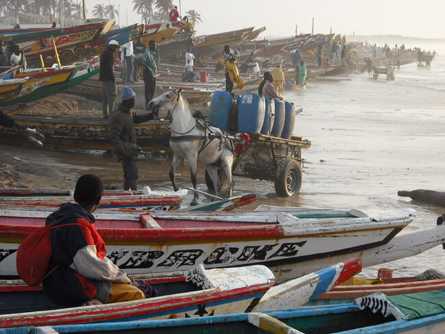 Fishing community of Kayar, Senegal. Literally millions of people eke out a living from the sea, risking life and limb in frail craft to reap a meagre harvest. Photos ICSF