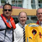 Leo Varadkar, Minister for Tourism, Transport and Sport; Jason Whooley, BIM chief executive and Simon Coveney, Minister for Agriculture, Food and the Marine at at the launch in Union Hall. Photo Gillian Mills/Inshore Ireland
