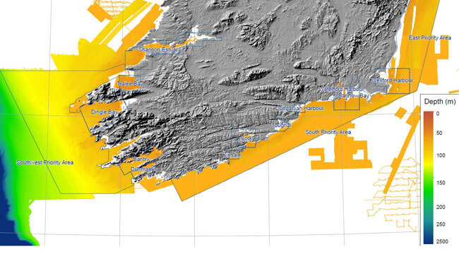 White ribbon of seabed around the Irish coast yet to  be surveyed by INFOMAR