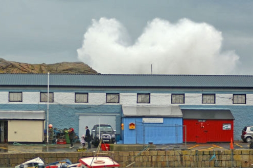 wave overtopping at Bulloch Harbour